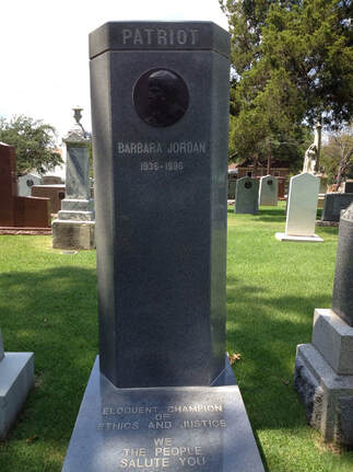 Barbara Jordan's grave--front
