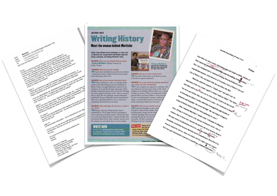 Editor Letter, magazine article, and drafts of Maritcha